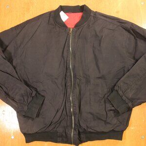 Vintage 90’s Marlboro LOGO Reversible Bomber Jacket Size L Black / Red